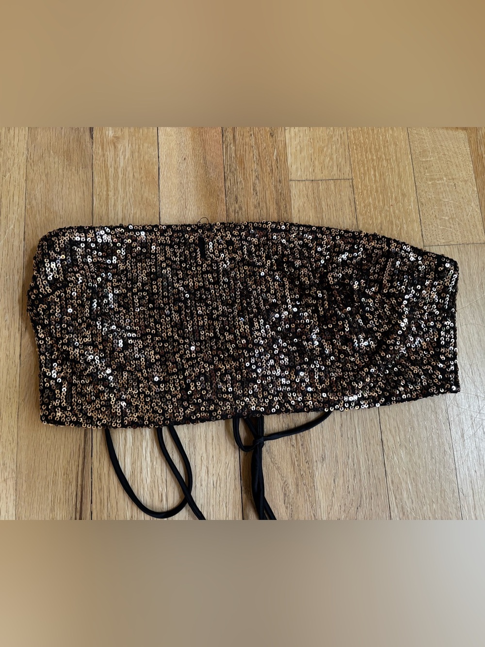 HELLO MOLLY Sequin Bandeau in Bronze and Black MEDIUM 6
